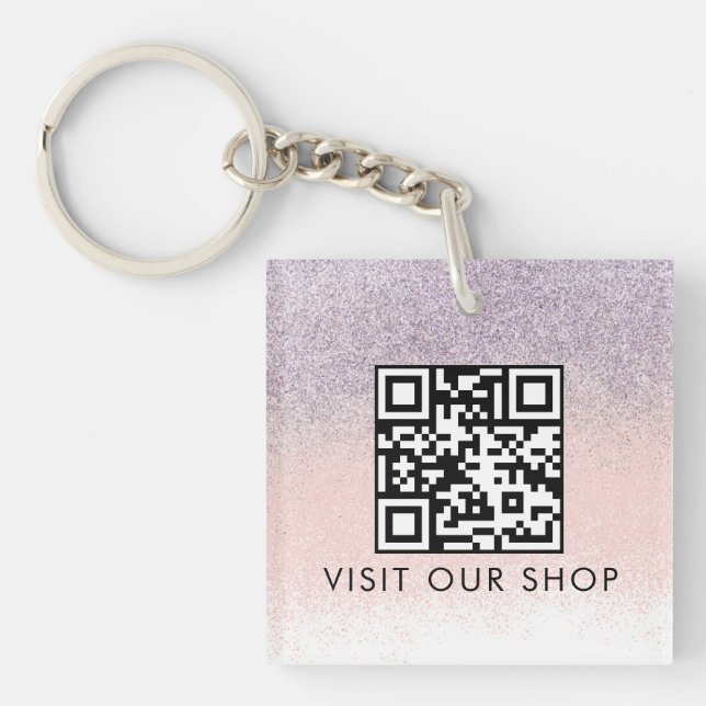 Par Business QR-kod Monogrammed Glitter (Framsidan)