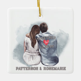 Par Cuddling - Romantisk backvy Julgransprydnad Keramik