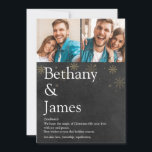 Par Definition 2 Photo Chalkboard-jul Julkort<br><div class="desc">din definition av vad julens julhelg elak till dig med den här eleganten,  boho helgdagskorts. Med dina speciella foton och meddelanden i modern typografi på guld snöflingor på en kritersbakgrund. Designad av Thisisnotme©</div>