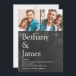 Par Definition 2 Photo Chalkboard-jul Julkort<br><div class="desc">din definition av vad julens julhelg elak till dig med den här eleganten,  boho helgdagskorts. Med dina speciella foton och meddelanden i modern typografi på guld snöflingor på en kritersbakgrund. Designad av Thisisnotme©</div>