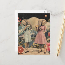 par elefantdamer Surrealistisk frukostcollage