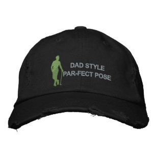 Par-Fect Pose Modern Golf i pappa Stil Broderad Keps