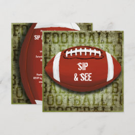 Par Football Sip & See Grönt Grunge Inbjudningar