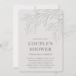 Par för enkel Grått Line Art Elegant Inbjudningar