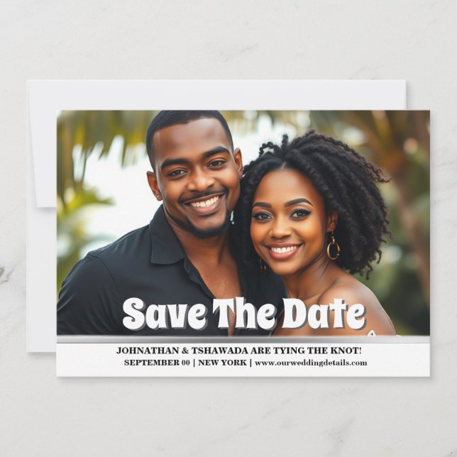 Par förlovning bröllop-annonseringsfoto inbjudningar (Framsida)