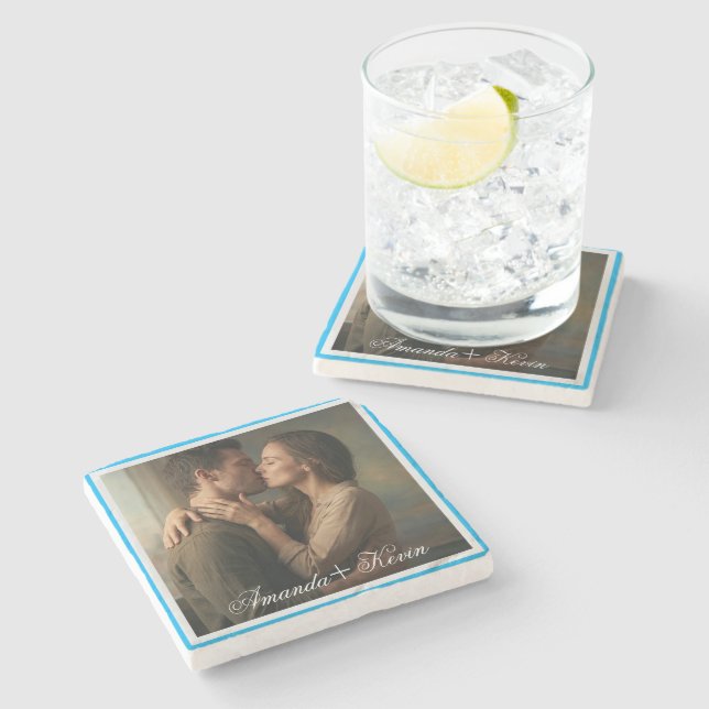 Par Foto & Anpassad Namn Sten Underlägg (Sidan)