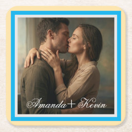 Par Foto & Anpassat Namn Pappersunderlägg Set Underlägg Papper Kvadrat