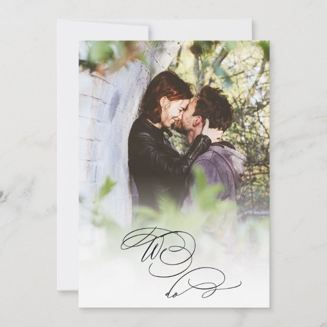 *~* Par FOTO DIY RSVP + QR  AR6 Bröllopsinbjudan Inbjudningar (Framsida)