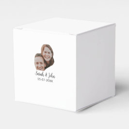 Par fötter foto lägg till namn datum enkel bröllop presentaskar