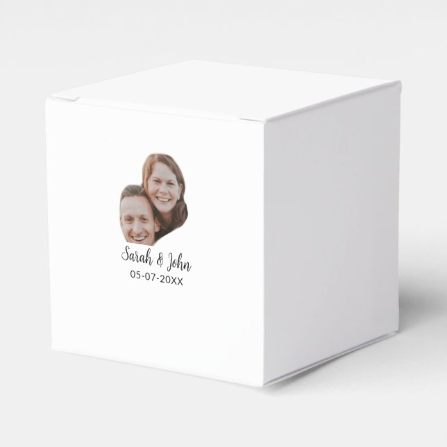 Par fötter foto lägg till namn datum enkel bröllop presentaskar (Framsidan Sidan)