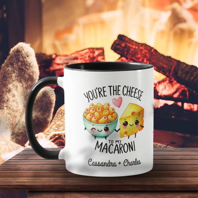 Par Funny Anpassningsbar "Cheese to My Macaroni" Mugg (Couples Funny Custom "Cheese to My Macaroni" Mug)