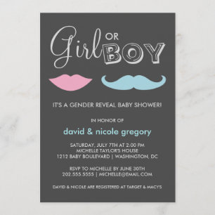Par Gender Reveal Baby Shower Inbjudningar