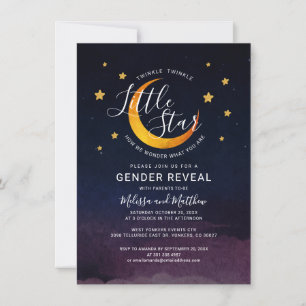 Par Gender Reveal Twinkle Star Rymden Inbjudningar