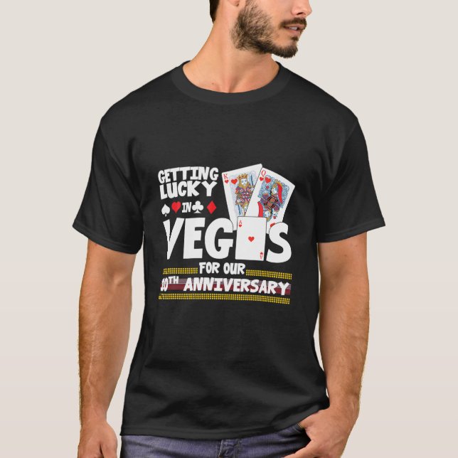 Par gift 10 år Vegas 10Th Bröllop Annive T Shirt (Framsida)