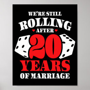 Par, gift 20 år - nutida 20:e Bröllop Anni Poster