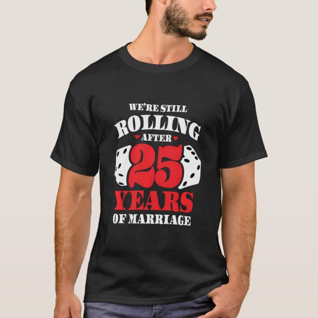 Par, gift 25 år - fyndigt 25:e Bröllop Anni T Shirt (Framsida)