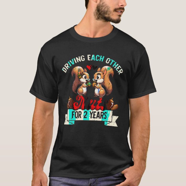 Par gift 2 år för nybörjare Bröllop Anniversa T Shirt (Framsida)