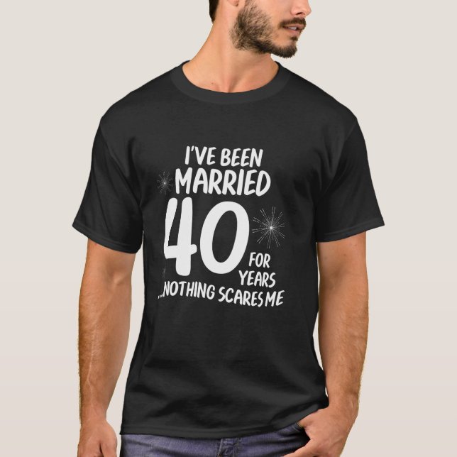 Par gift 40 år Fungny 40:e Bröllop Annive T Shirt (Framsida)