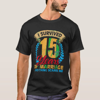 Par gift i 15 år Funny 15:e bröllop och T Shirt
