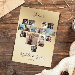 Par Gift Valentines Day Heart Photo Collage Helgkort