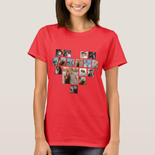 Par Gift Valentines Day Heart Photo Collage T Shirt