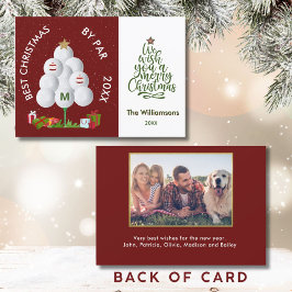 Par Golf Boll Träd, första fotot, bästa jul Kort