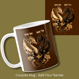Par Guld Dragons Add Namn Kaffemugg
