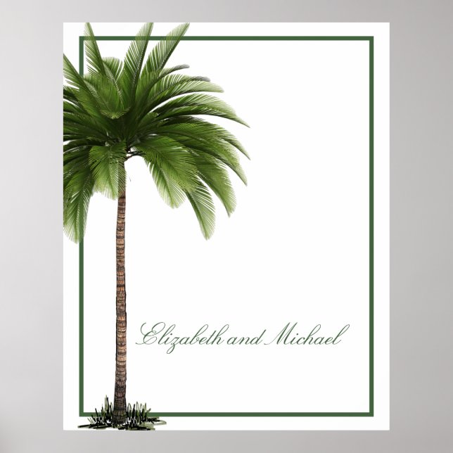 Par Handflatan Träd Tropical Elegant Personligt Poster (Framsidan)