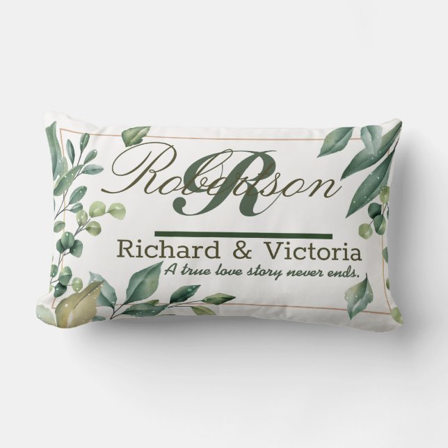 Par Heather Blommor Corolla Grönska Löv Lumbarkudde (Framsida)