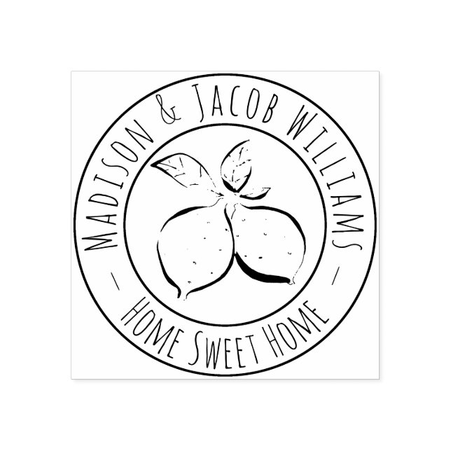 Par Home Sweet Home Lemons Wood Art Frimärke Stämpel (Tryck)