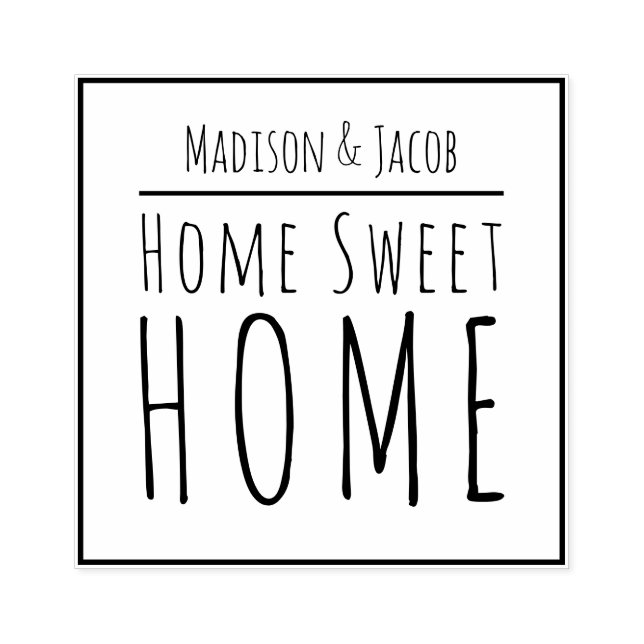 Par Home Sweet Home Wood Art Frimärke Stämpel (Tryck)