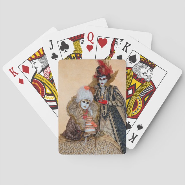 Par i karnevalskostym, Venedig Casinokort (Baksidan)