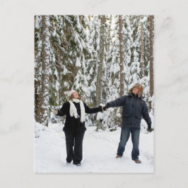 Par i skog vykort