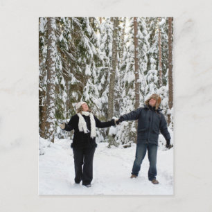 Par i skog vykort