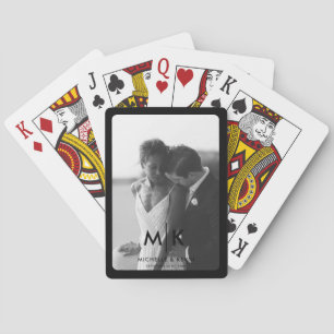 Par Initialer, Bröllop, fotomonogramssvart Casinokort