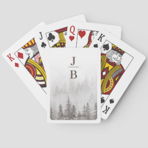Par Initialer Evergreens i Fog Forest Grått Casinokort