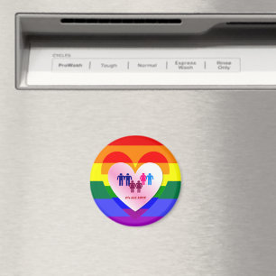 Par innanför Kärlekens Pride Heart Magnet