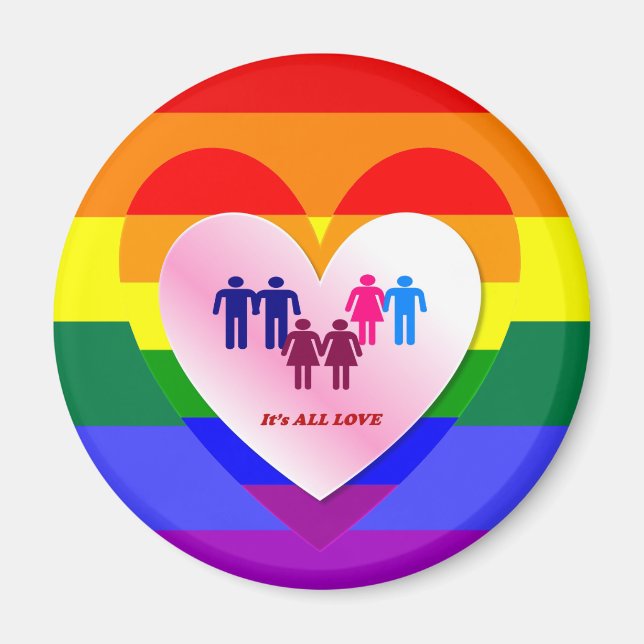 Par innanför Kärlekens Pride Heart Magnet (Framsidan)