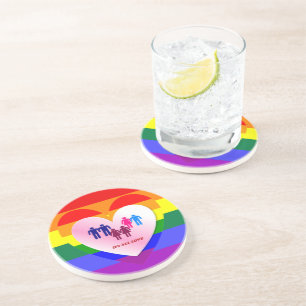 Par innanför Kärlekens Pride Heart Underlägg