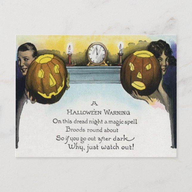 Par Jack O Lantern Pumpa Vykort (Framsida)