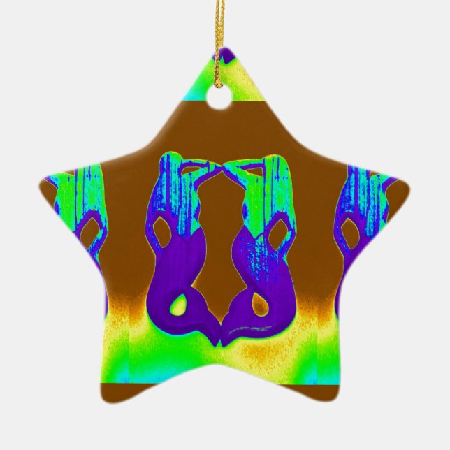 par lila sjöjungfruar julgransprydnad keramik (Framsidan)