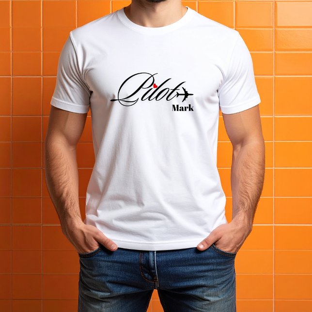 Par Matching Pilot & Flygplan Enkel Anpassad T Shirt (Skapare uppladdad)