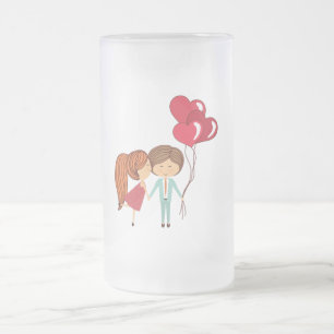par med ballonger frostat ölglas