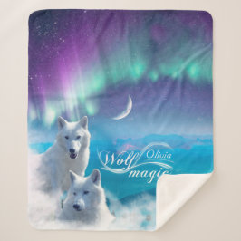 Par med vita varger med norra ljus