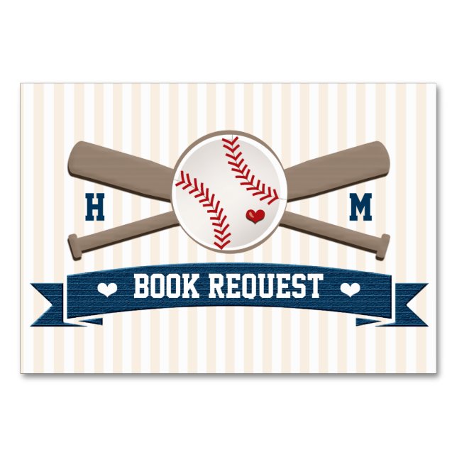 PAR MONOGRAM BASEBALL BABY SHOWER BOK REQEUST BORDSNUMMER (Baksidan)