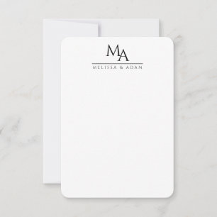 Par Monogram Svart Vitt Elegant Modernt Tack Kort