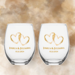 Par Namn Elegant Golden Intertwted Hearts