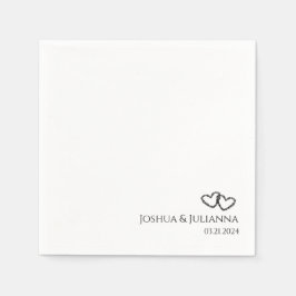 Par Namn Modern Heart 50-årsdagen Party Pappersservett