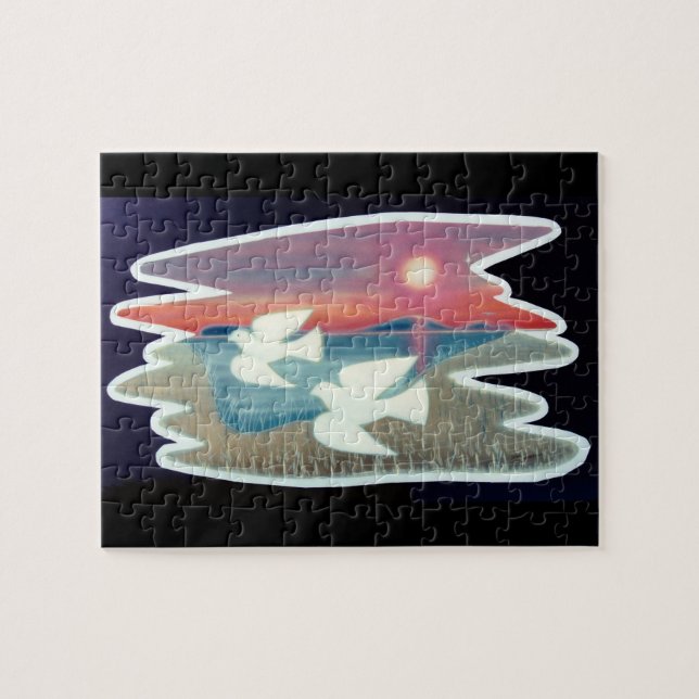 Par på flygande duvor pussel (Horisontell)