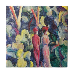 Par på skogspromenaden av August Macke Kakelplatta